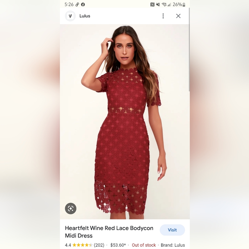 Burgundy lace dress